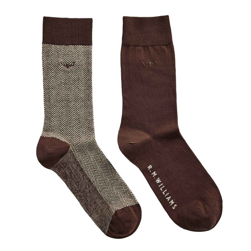 R.M. Williams Nelson Herringbone Sock 2 Pack image number 0